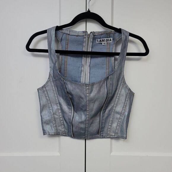I.AM.GIA metallic corset top, xs - Picture 3 of 9